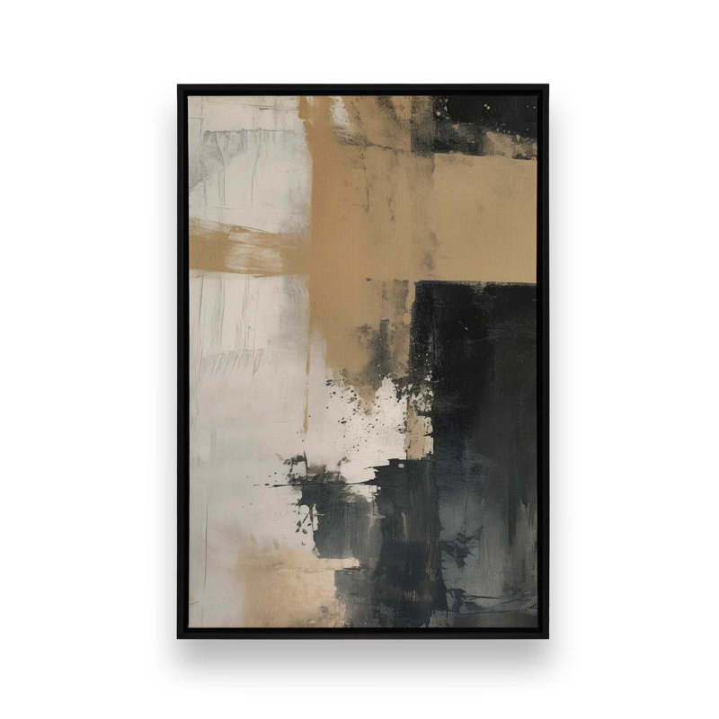 Reproduction sur toile de mélancolie hues, Cadre flottant noir satiné, H 48,75 po x l 32,75 po x P 1,75 po