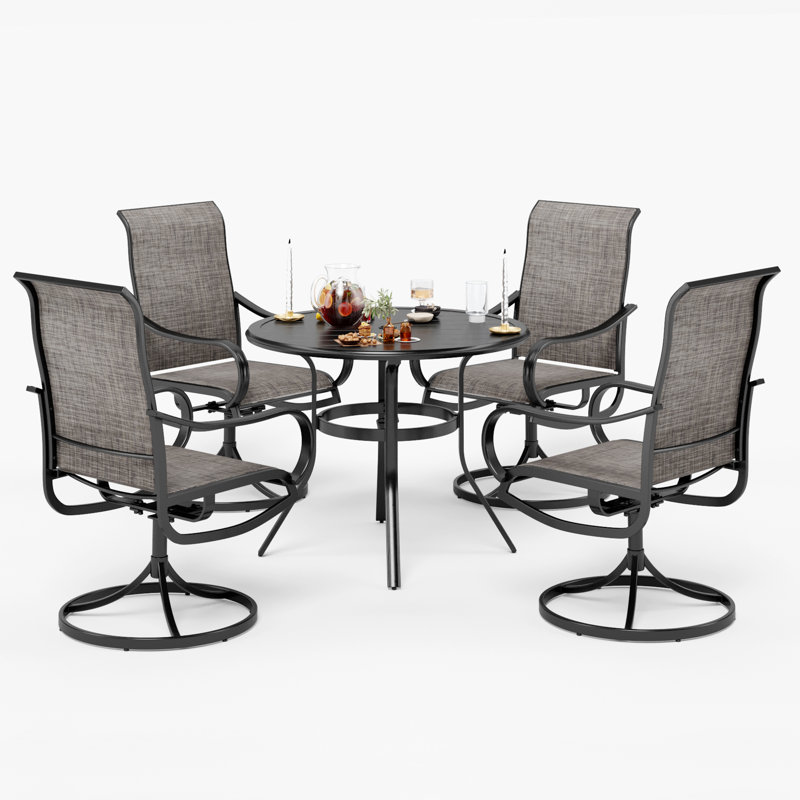 Alyah 4 - Person Patio Dining Set with Round Table
