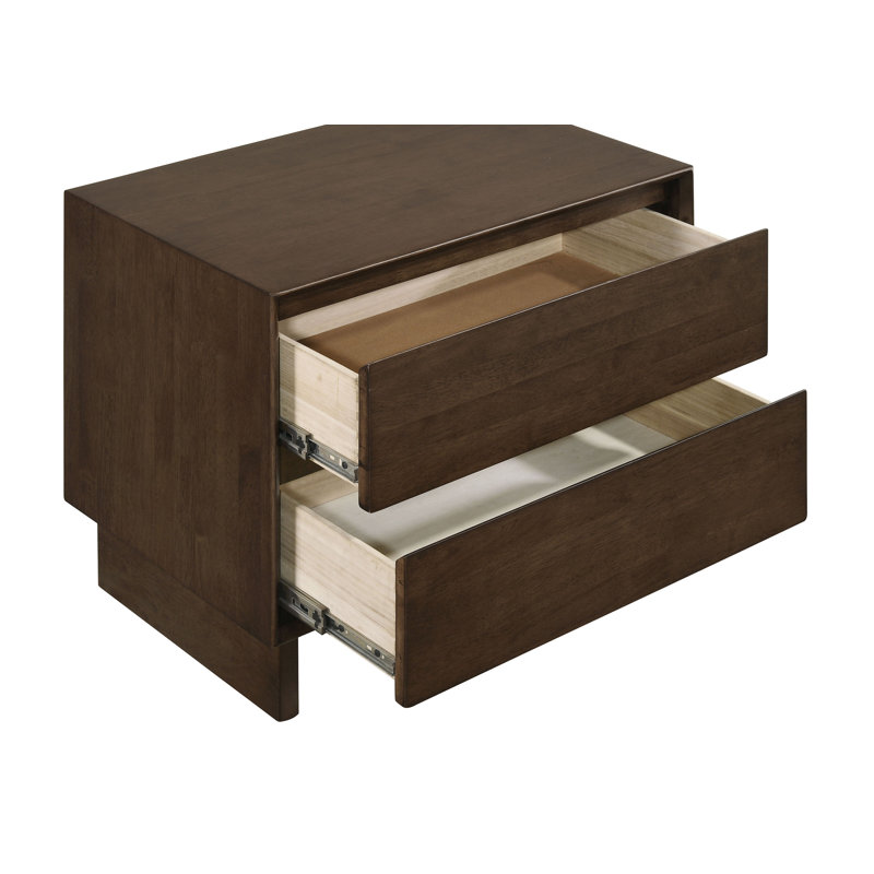 2-drawer Nightstand Bedside Table Warm Brown