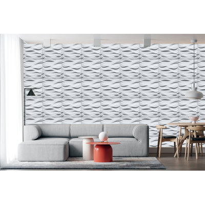 Falkirk Ross 19.7" x 19.7" 3D Wall Panel in White (5-pack)