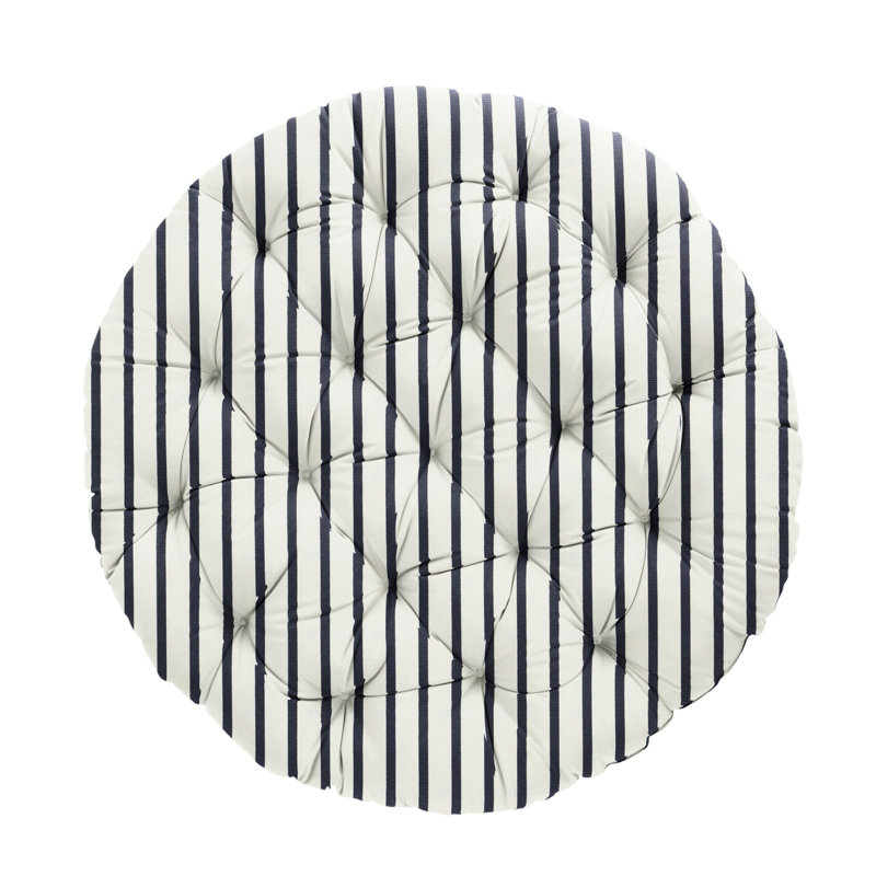 Coussin rayé Papasan, Sunbrella® indigo Lido