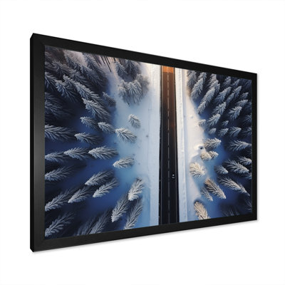 Endless Road Into Winter Forest I - Art mural mural