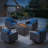 Kreda 4 - Person Outdoor Seating Group With Fire Pit With Swivel Glide Chair And Cushions-1729453377