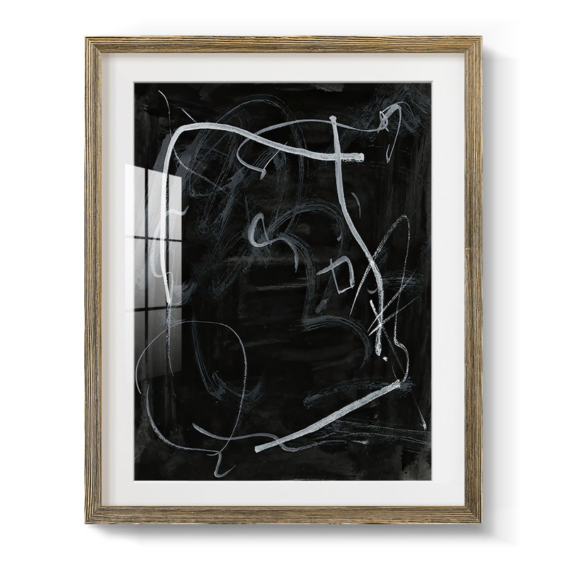 «Erase I», peinture sur papier encadrée, Noyer