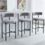 Tabouret de bar rembourré 30 po à dossier bas incurvé et structure en métal-655875542-655875537