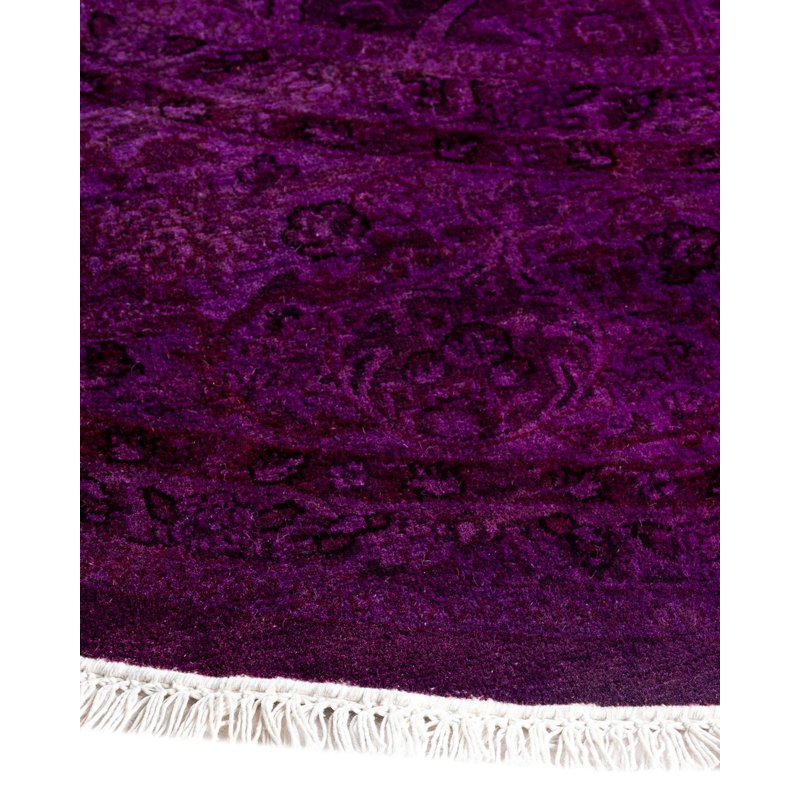 Overyed One-of-a-Kind Round 6'1" X 6'1" Hand Knotted Area Rug