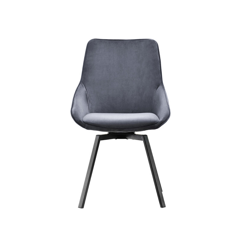 Abadie 48cm H Velvet Upholstered Side Chair, Grey