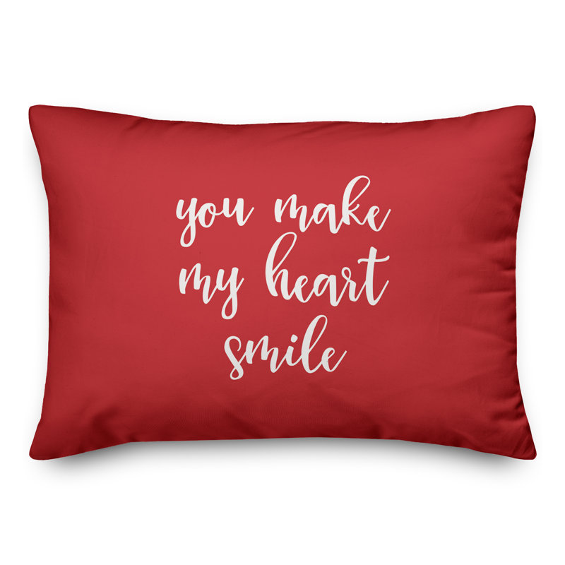 Coussin You You My My Heart Smile, Rouge