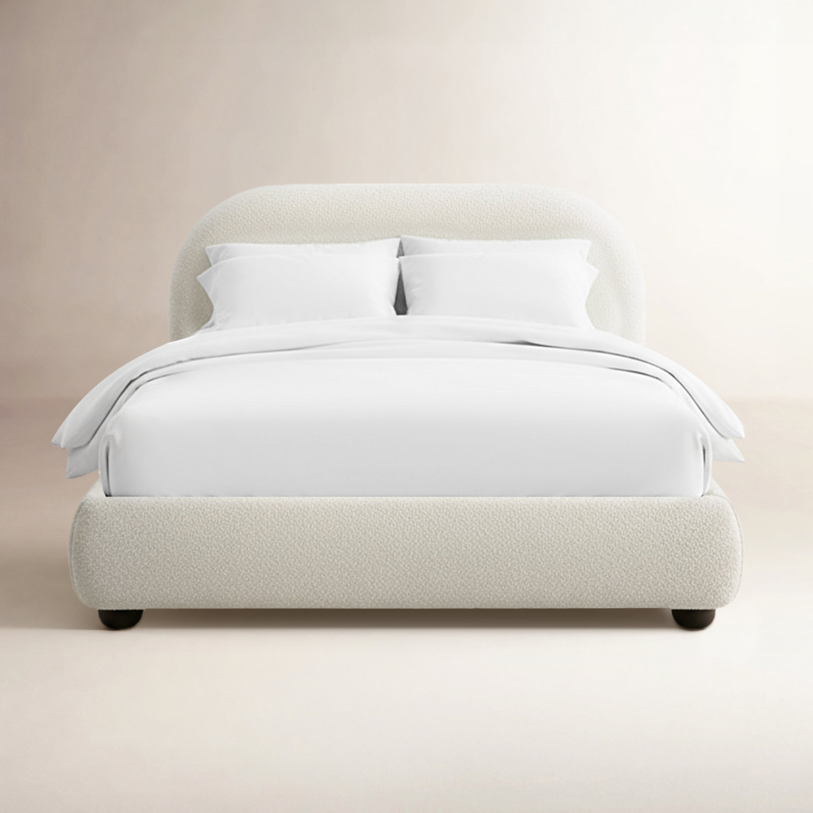 Tesso Upholstered Bed , Cream, King