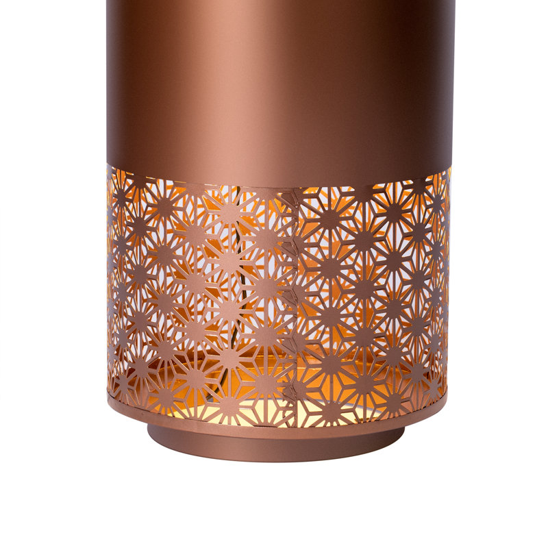 Brown Metal Cutout Outdoor Water Fountain with LED Lights