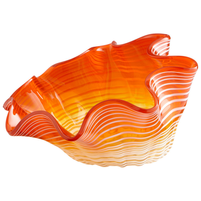 Glass Decorative Bowl, Orange