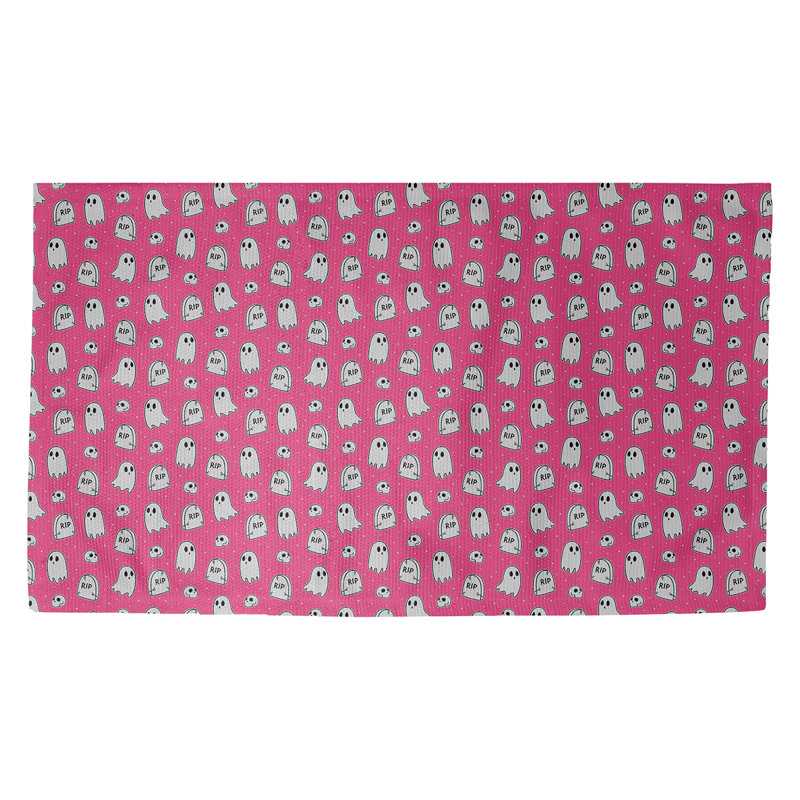 Tapis rose à motif de fantômes Avicia, Rectangle 2 pi 2 po x 3 pi 4 po
