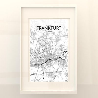 Carte de Francfort, impression graphique contrastée
