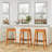 30" Bar Stool, Natural Finish, Saddle Leather Seat-44556448