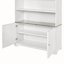 Grande armoire de rangement avec portes cannelées et plateau en faux marbre-133701355