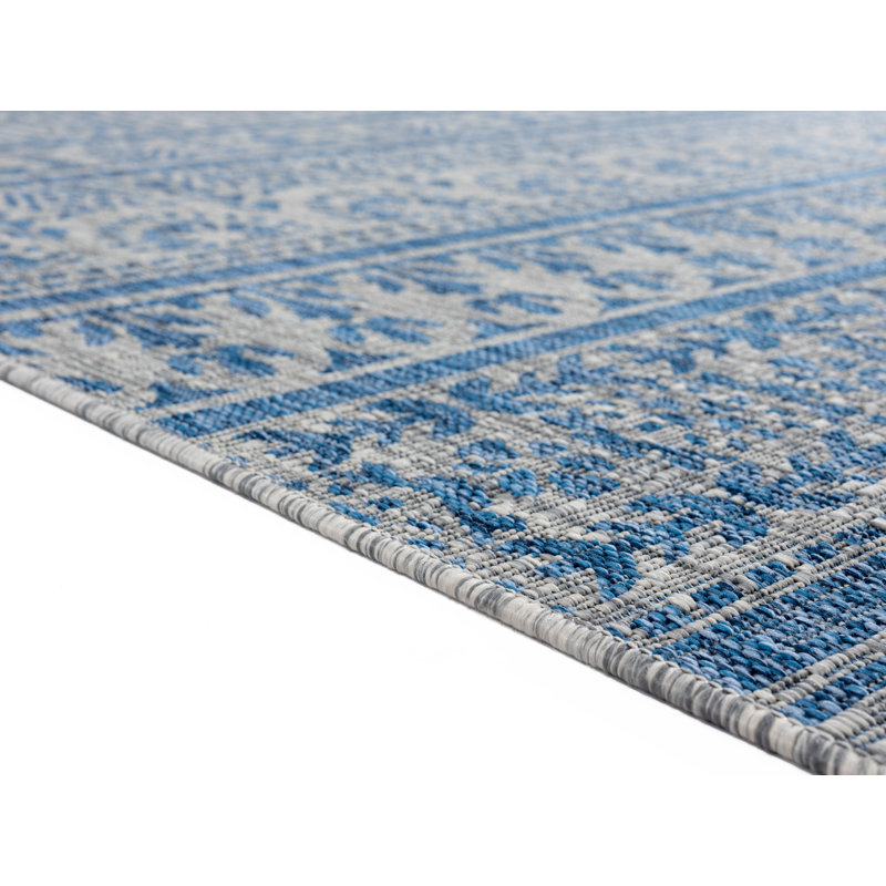 Tapis bleu Efecan Ikat, Rectangle 5 pi 3 po x 7 pi 6 po