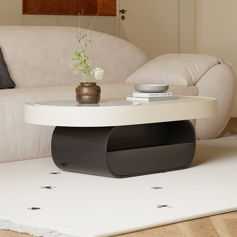 French Style Durable Wood Coffee Table, 14.96" H x 43.3" L x 21.65" W