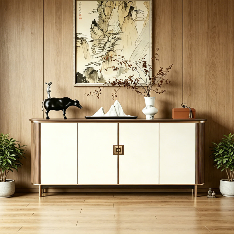 Buffet haut de gamme rétro de style chinois, 35.4" H x 70.8" W x 15.7" D