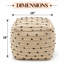 Pouf tissé Haven 18 po x 18 po - Pouf décoratif pour le salon, la chambre à coucher et la décoration intérieure
