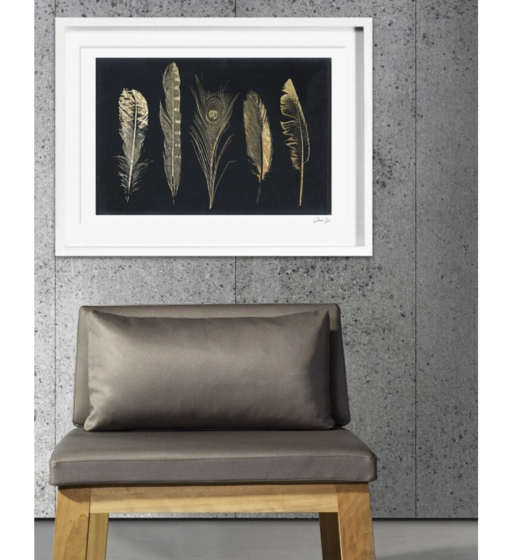 Fashion And Glam Corinthian Feathers Print, 17.5" H x 25.5" W x 1" D
