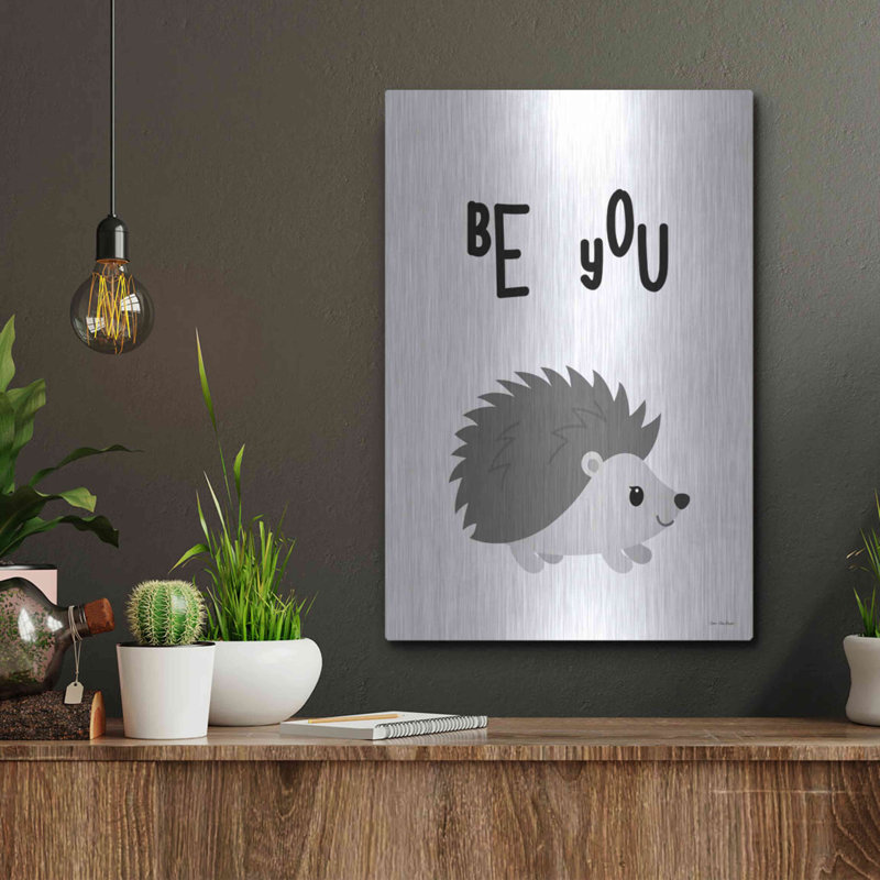 «Be You Hedgehog» par Seven Trees Design, art mural en métal, 24 po x 36 po, H 16 po x l 12 po