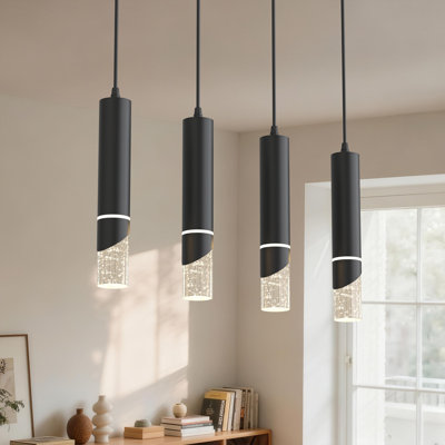 4 - Light Kitchen Island LED Cylinder Pendant Linear Pendant Ceiling Lighting