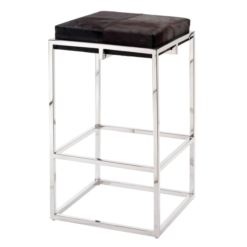 Shelby Stool, Espresso/Silver, Bar Stool (33" Seat Height)