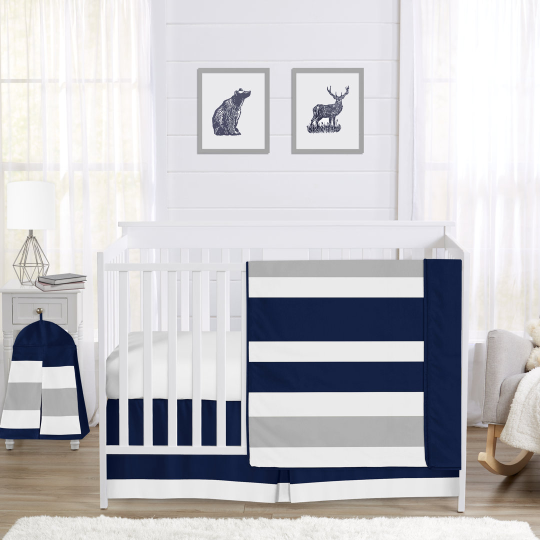 Stripe 4 Piece Crib Bedding Set Sweet Jojo Designs 
