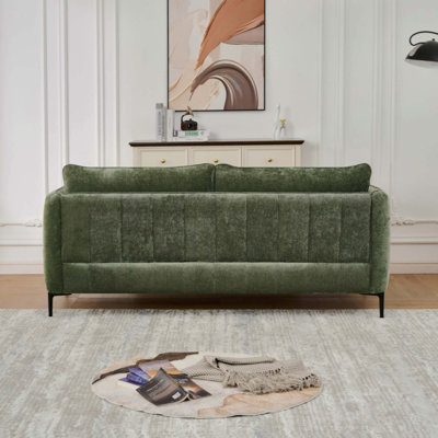 3+3 Seat  Modern Sofa with Metal Legs , 3+3 Modern Chenille Upholstered Comfy Sofa for Living Room, Apartment