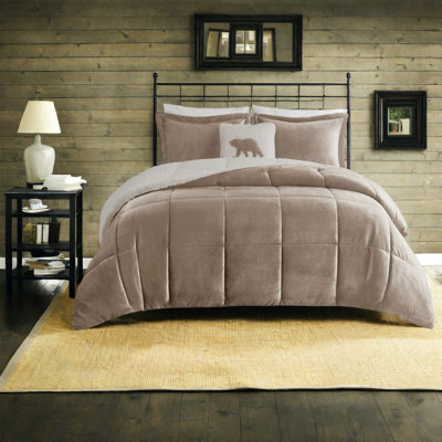 Plush Sherpa Bedding Sets, Polyester Full Queen Rustic Home Comfort