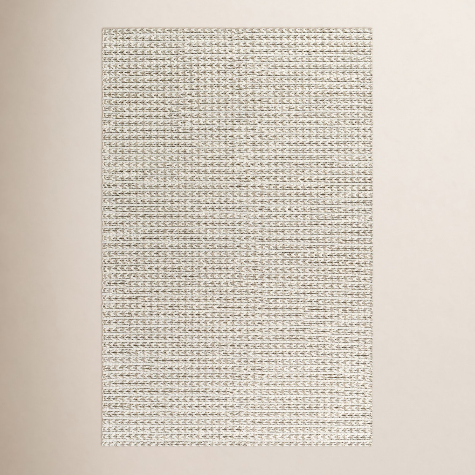 Auria Hand-Woven Chevron Silver Rug, Rectangle 6' x 9'