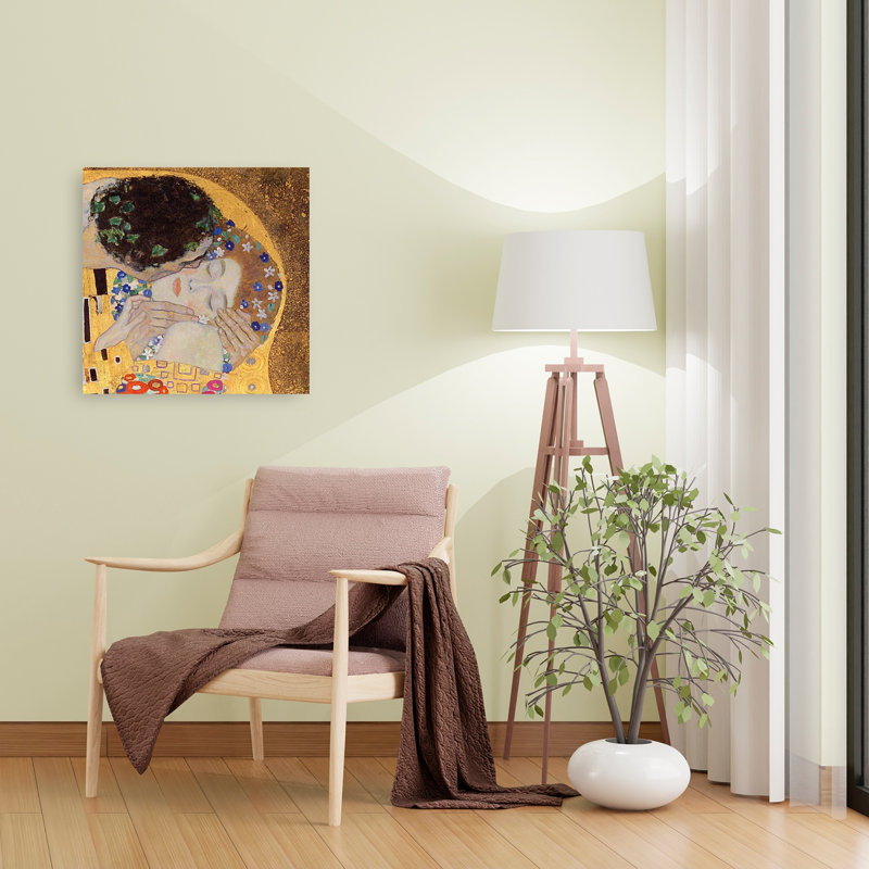Le Baiser, estampe d'art mural abstrait contemporain de 1907-1908, H 24 po x l 24 po