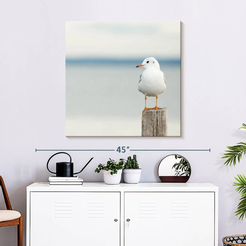 Crowle Perched White Seagull, 30" H x 30" W