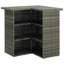 Table de bar d'extérieur modulaire Shiro, 3 tablettes, rotin gris, 41 po Shiro