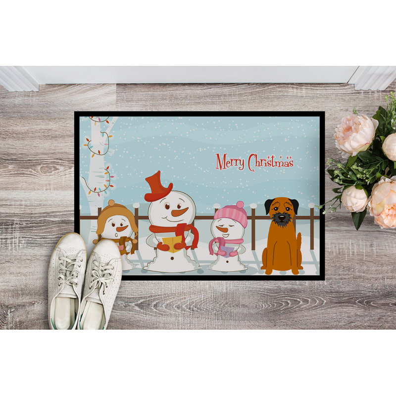 Tapis d'extérieur antidérapant Burlap Merry Christmas, Rectangle 1 pi 6 po x 2 pi 3 po