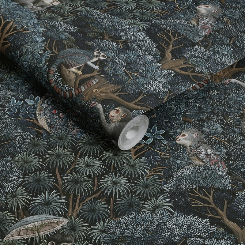 Graham & Brown Treetop Troop Emerald Wallpaper, Blue