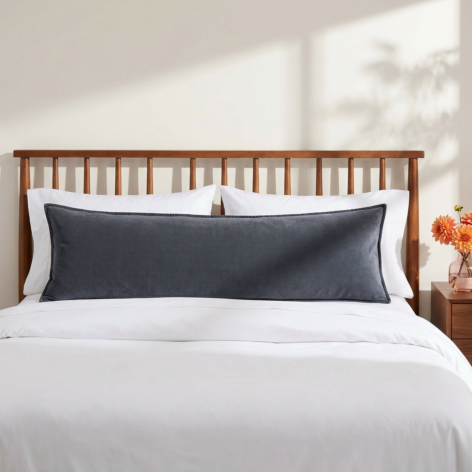 Cotton Canvas 42" x 14" Cushion Pad, Charcoal