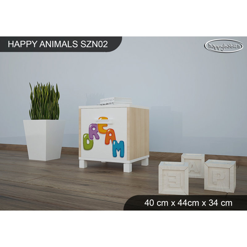 Nightstand, White/Oak