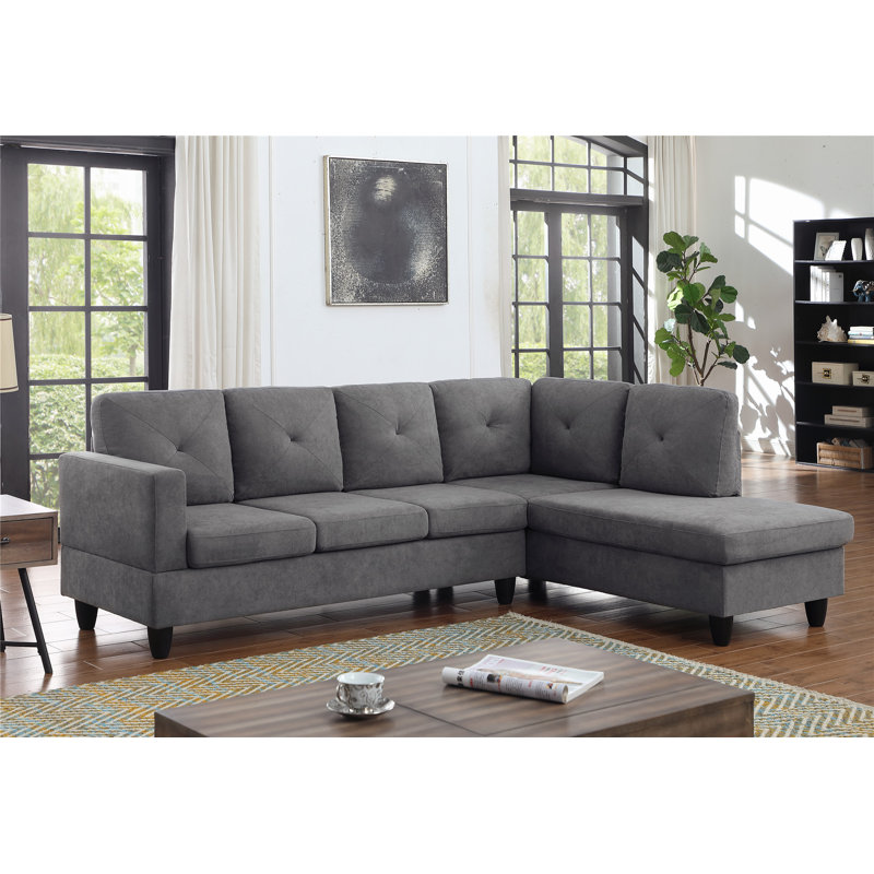 Canapé modulaire 2 pièces Arsalan, 100 % polyester gris