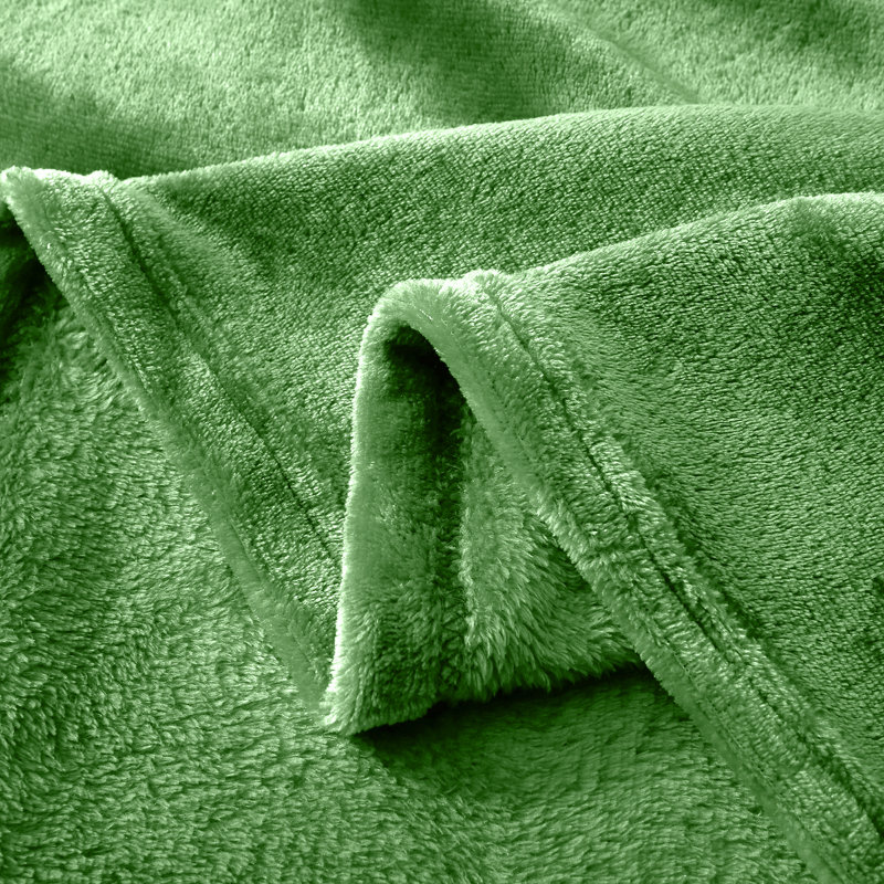 Couverture polaire en microfibre, Vert, L 60 po x L 80 po