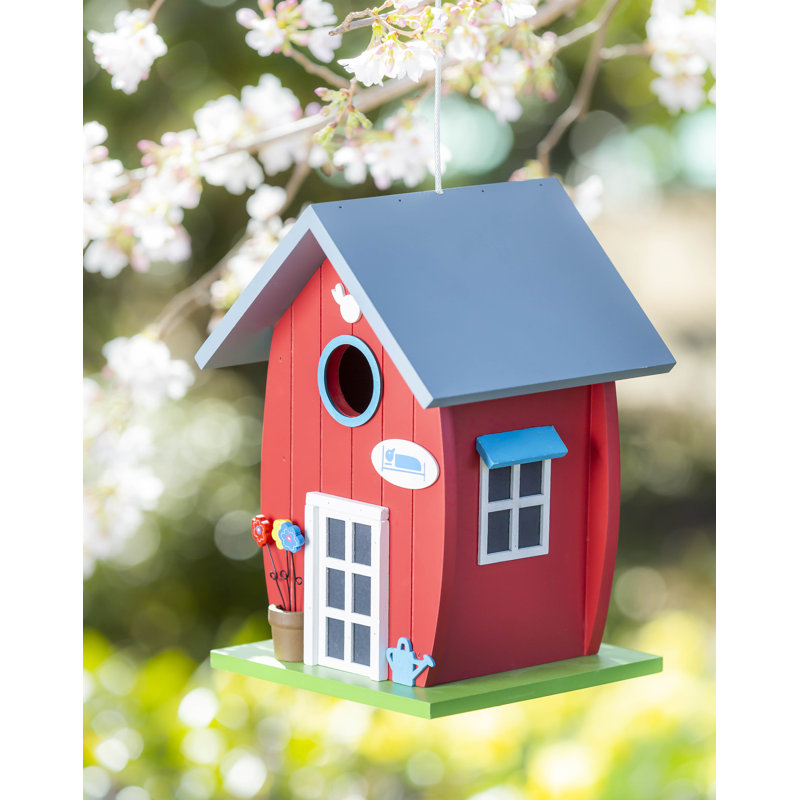 Nichoir décoratif 10 po x 7 po x 7 po Whimsical, Rouge