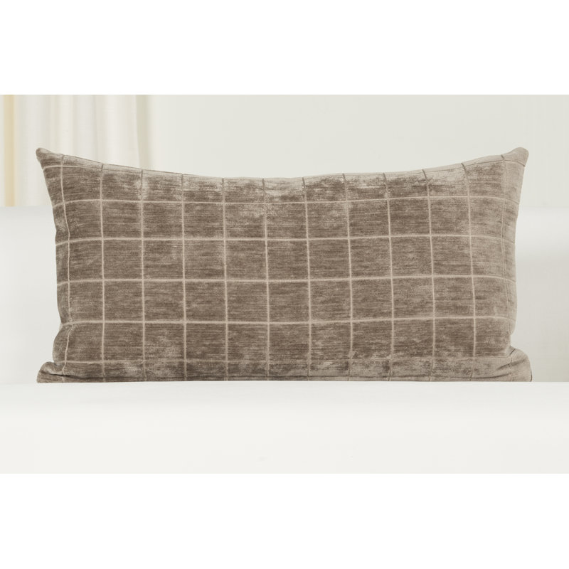 Coussin décoratif Vermouth Otterville, Polyester, H 14 po x l 52 po, Bloc taupe champignon