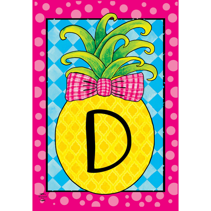 Drapeau de jardin ananas monogramme lettre D