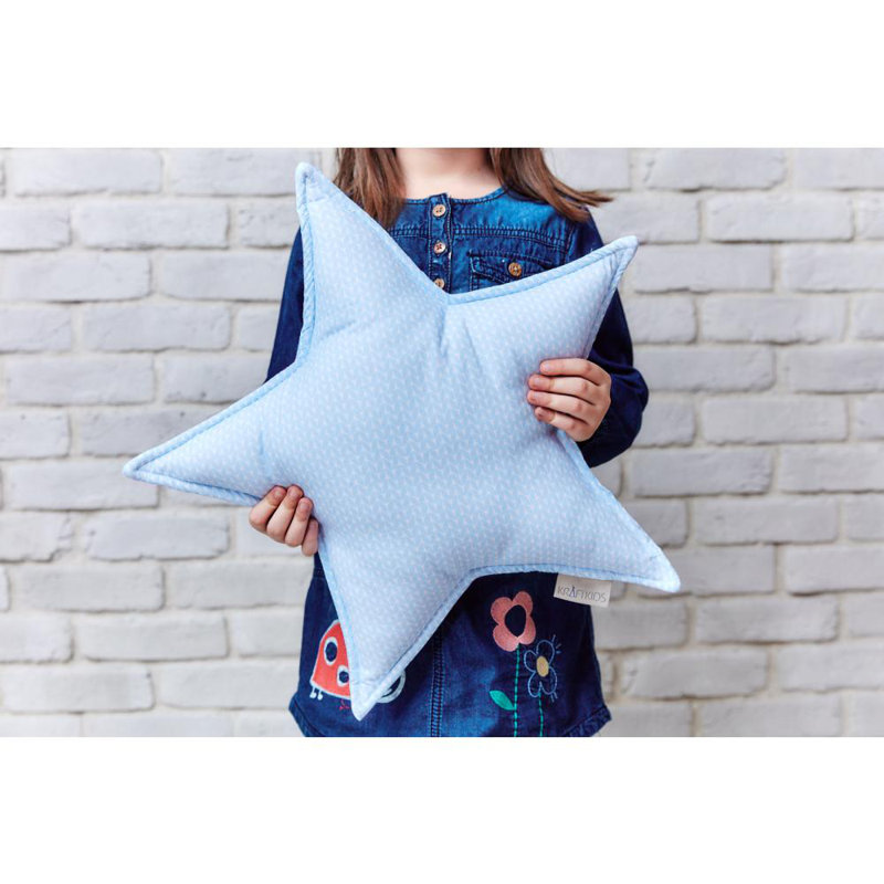 Kleine Blätter Geometric Novelty Throw Cushion, Light Blue