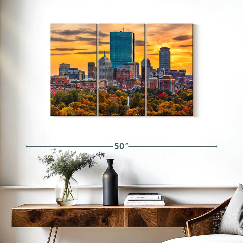 Nicci Boston, coucher de soleil d'automne, H 24 po x l 38 po