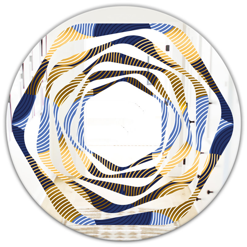 Miroir mural Whirl Luxury Waves II, H 23,6 po x l 23,6 po