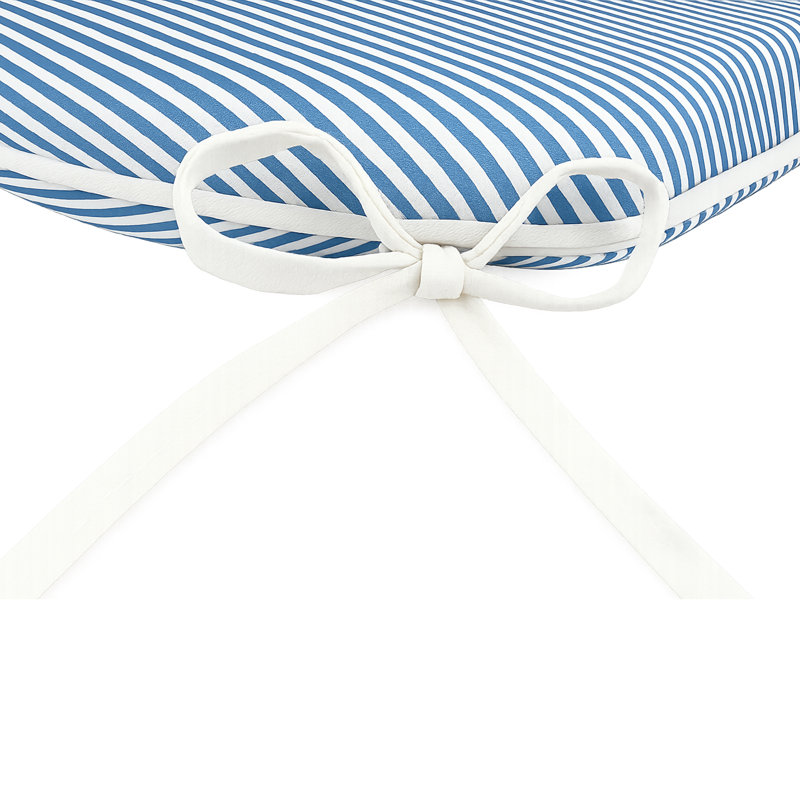 Outdoor Seat Cushion, Blue White Striped
