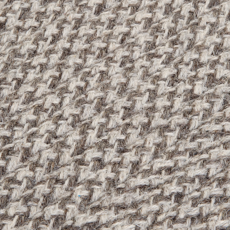 Tapis gris en fibres naturelles tissé à la main Houndstooth, Rectangle 4 pi x 6 pi