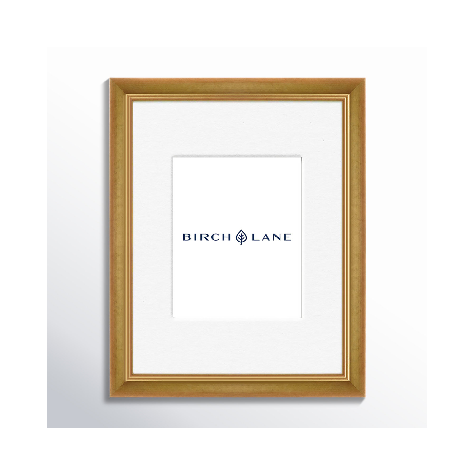 Wood Picture Frame with Mat, Gold, 8" x 10"
