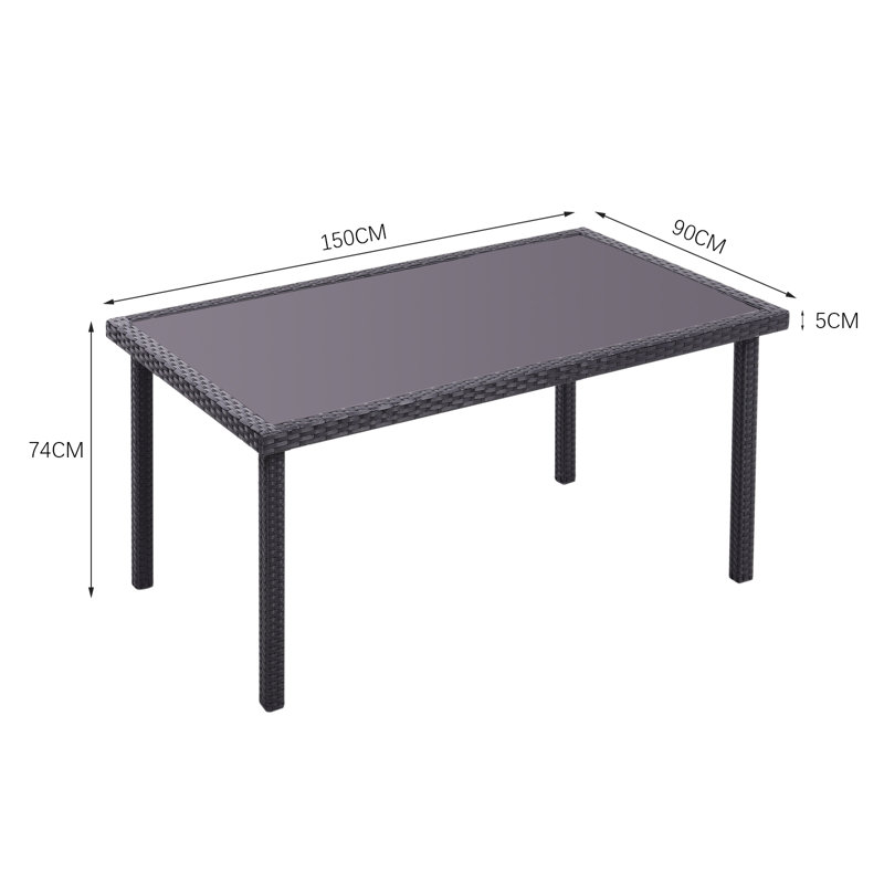 Rectangular 6 - Person 150Cm L Outdoor Table